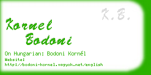 kornel bodoni business card